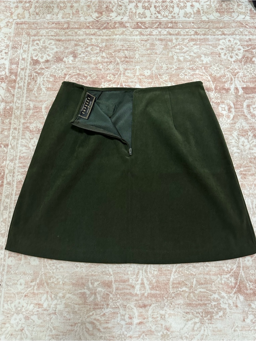 Vintage 🥝 Express Deep Green A-Line Skirt - Picture 7 of 8